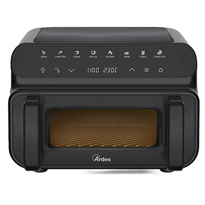 Ardes ARFRYA12GP Friggitrice ad Aria 10 Litri 2000 W Friggisana Grill (Nero)