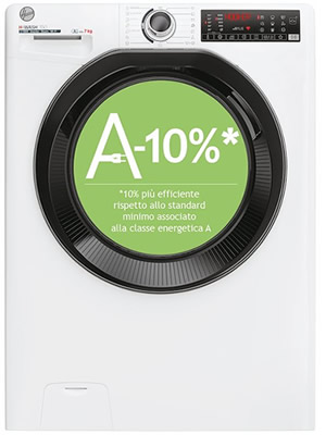 Hoover H3WPS4376TAMB6-S Lavatrice Slim 7 KG 1300 Giri/min Classe A (Bianco - Nero)