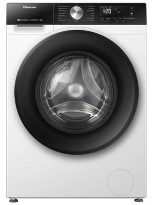 Hisense WF3S8043BW3 Steam Plus Lavatrice Carica Frontale 8 KG 1400 Giri/min Classe A (Bianco - Nero)