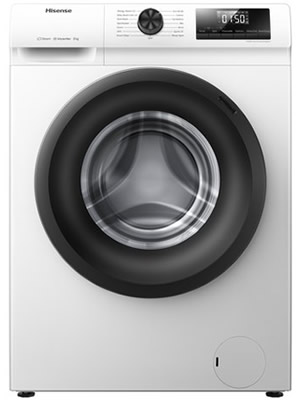 Hisense WFQP8014EVM SERIE WF Lavatrice Carica Frontale 8 KG 1400 Giri/min Classe A (Bianco - Nero)