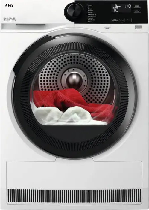 immagine di AEG TR7HE9C Serie 7000 Asciugatrice a Pompa di Calore 9 KG Classe C SensiDry (Bianco - Nero)