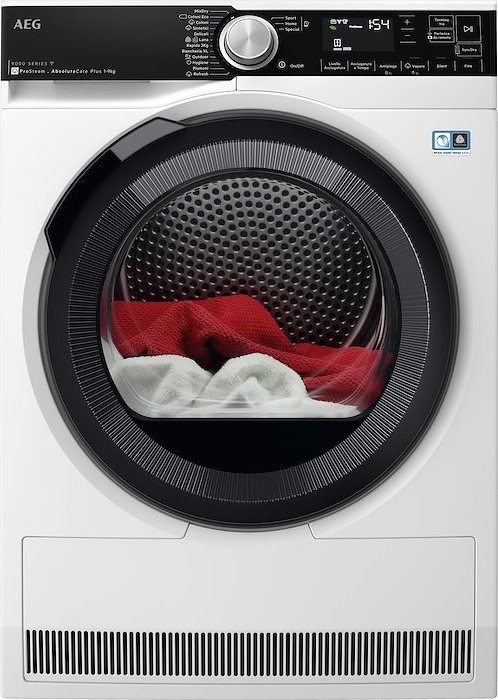 AEG TR9T94ABYS Serie 9000 Asciugatrice a Pompa di Calore 9 KG Classe C (Bianco - Nero)