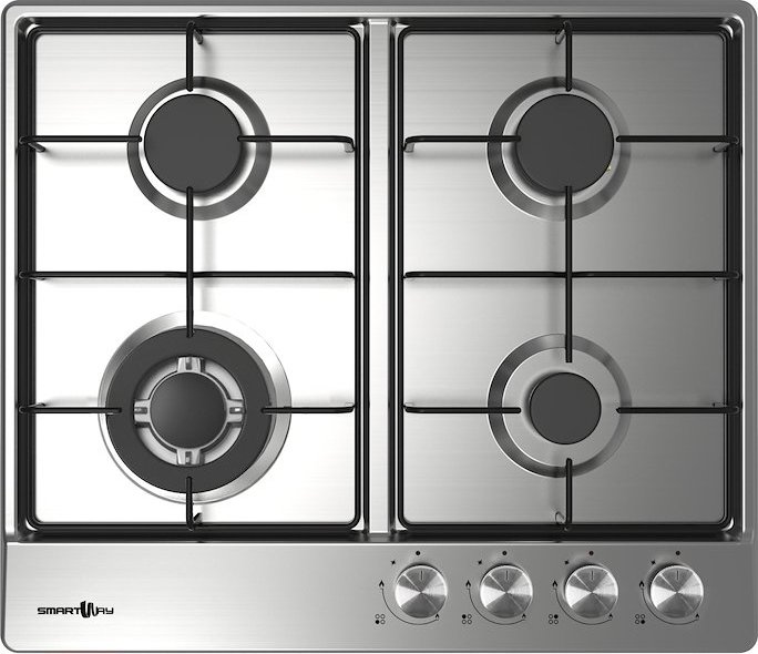 Smartway PG60FRSM Piano Cottura Gas 4 Fornelli (Inox)