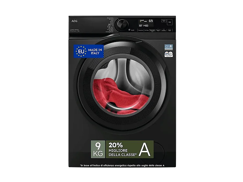 AEG LR7FH94DG Lavatrice Carica Frontale 9 KG 1400 Giri/min Classe A (Nero)