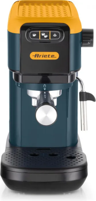 Ariete 1399 Macchina da caffè espresso Mango Yellow, Per polvere e cialde ESE, 1300 W, Capacità 1,1L, 15 bar di pressione, Filtro 1, 2 tazze e cialda ESE, Cappuccino, Giallo