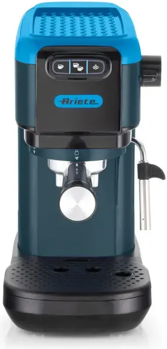 Ariete 1399 Sky Blue Macchina da caffè espresso, Per polvere e cialde ESE, 1300 W, Capacità 1,1L, 15 bar di pressione, Filtro 1, 2 tazze e cialda ESE, Cappuccino, Blu