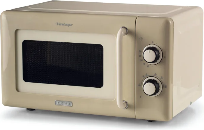 Ariete Linea Vintage 3960 Forno a microonde Vintage, 800W, Capacità 20L, 3 funzioni, 6 livelli di cottura, Timer, Beige