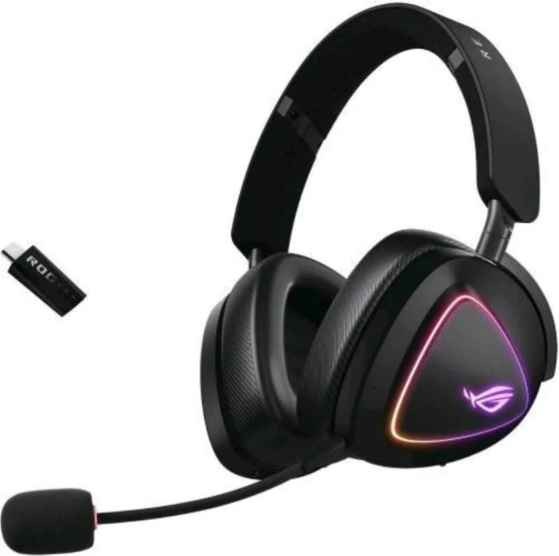 Asus DELTA II ROG Cuffie Gaming Wireless Tri-Mode 2.4 GHz Bluetooth USB-C Driver 50mm Microfono staccabile RGB 140h colore Nero