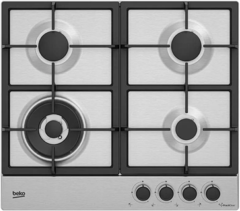Beko HIAW64225S Piano Cottura a Gas 4 Fuochi 58 cm (Acciaio Inox)