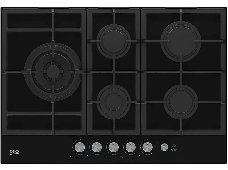 Beko Hill 75235 S Piano Cottura a Gas 5 Fuochi 75 cm (Nero)