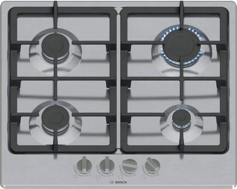Bosch piano cottura incasso gas4 zone 60cm inox pgp6b5k90