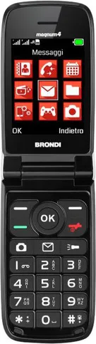 Brondi 10278011 Magnum 4 Telefono Cellulare a Conchiglia Dual SIM Display 2.8'' Flip Attivo Tastiera Retroilluminata Torcia LED colore Bianco