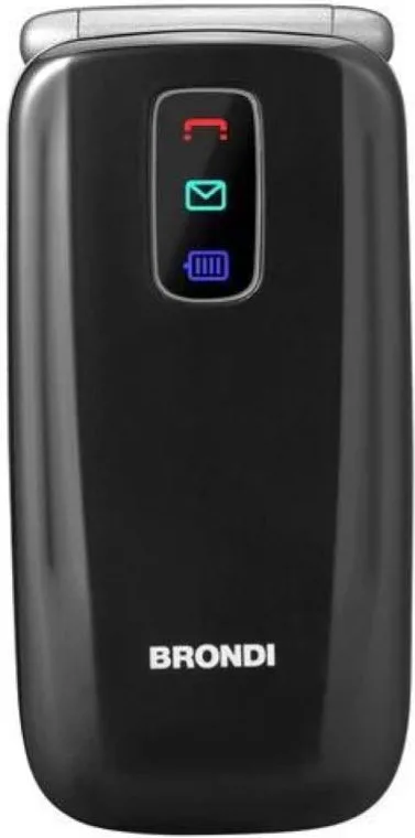 Brondi amico leale 2.4 easy phone clamshell flip attivo vedi e chiama tasti grandi volume alto italia black metal