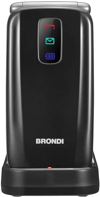 Brondi Amico Leale+ Cellulare Anziani Dual SIM Bluetooth Tasto SOS Flip Attivo colore Nero