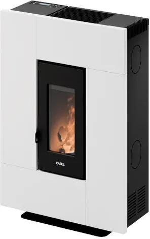 Cadel 7025074 Grace 7 Stufa a Pellet Ventilata 6.9 kW Camera Stagna Wi-Fi Bluetooth 12 Kg 99 cm colore Bianco