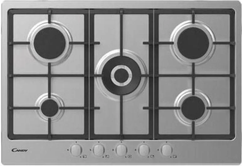 Candy CHG74WX Piano Cottura a Gas 5 Fuochi 74.5 cm (Acciaio Inox)