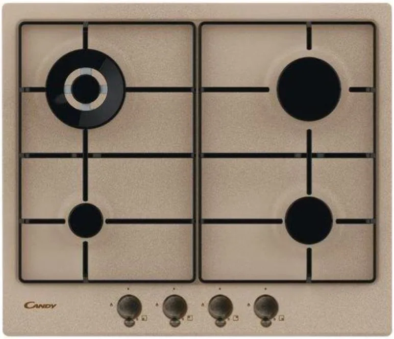 Candy CHW6BRAV4WGT Classic Piano cottura Gas 60 cm 4 fuochi Wok 4000 W Accensione elettronica colore Avena