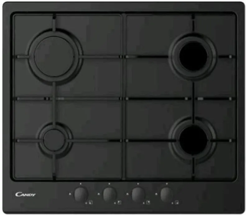 Candy CHW6BRBB Piano Cottura a Gas 4 Fuochi 60 cm (Nero)