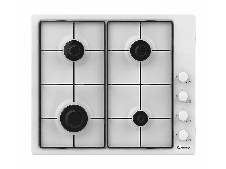 Candy CHW6LWW Piano Cottura a Gas 4 Fuochi 59,5 cm (Bianco)