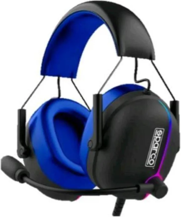 Celly SPHEADPHONEEVO Sparco Evo Grandprix Cuffie Gaming a Padiglione USB Jack 3.5mm Microfono Illuminazione RGB colore Nero Blu