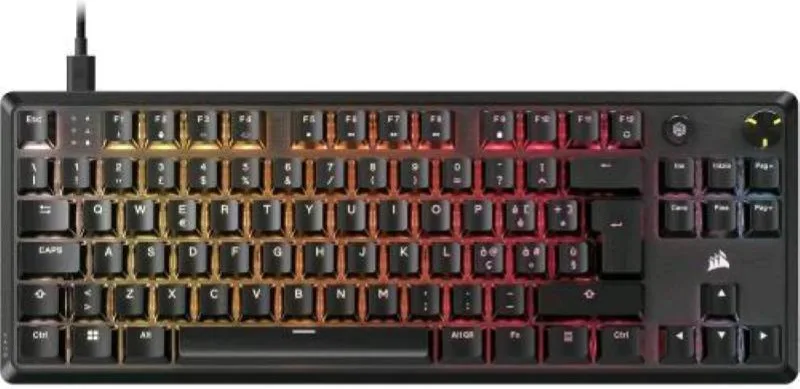 Corsair CH-911911E-IT K70 CORE TKL Tastiera da Gioco Meccanica Switch MLX Red v2 Pre-lubrificati Layout Tenkeyless RGB Singolo Tasto PBT ABS Nero