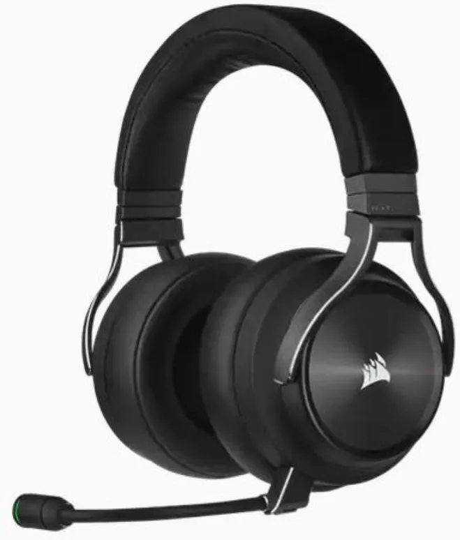 Corsair virtuoso xt high-fidelity icue cuffie con microfono wireless padiglioni in memory foam nero