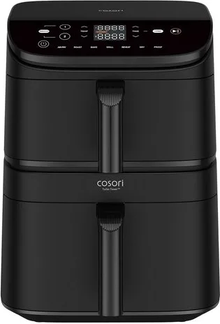 Cosori FRIGGITRICE AD ARIA Turbo Tower, 2630 W, 10,8 Litri, 2 cestelli, 7 Funzioni, PFAS-free Rivestimento ceramico, 2 Motori DC, 50+ Ricette Complete Online