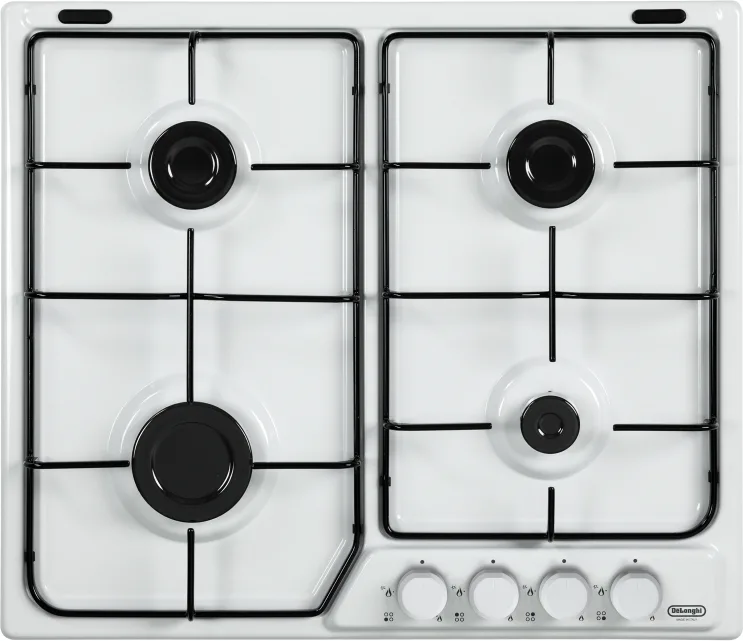 De'Longhi Ffb 46 Asv Piano Cottura a Gas 4 Fuochi 60 cm (Bianco)