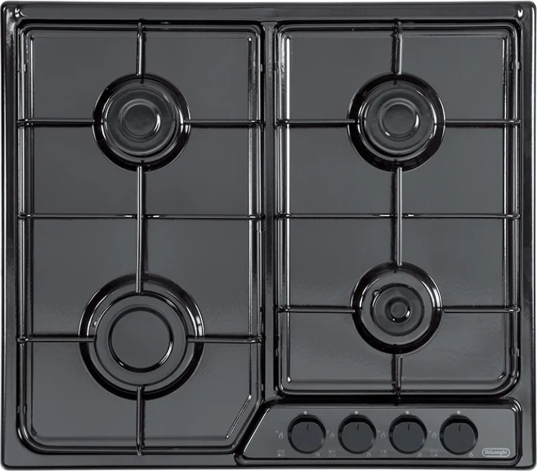 De'Longhi Ffn 46 Asv Piano Cottura a Gas 4 Fuochi 58 cm (Nero)