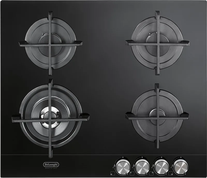 De'Longhi NSL460N Piano Cottura a Gas 4 Fuochi 60 cm (Nero)