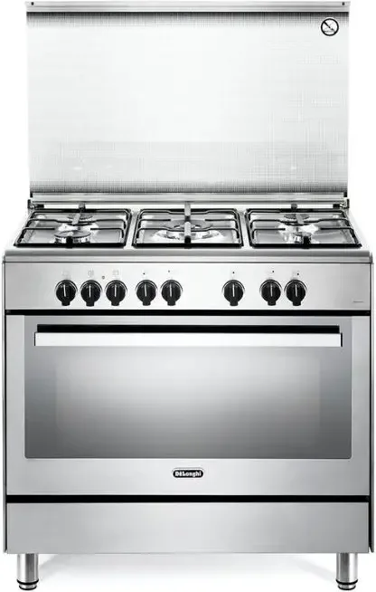 De'Longhi PEMX 96 SG Cucina Piano Gas 5 Fuochi Forno Elettrico 87 L Classe A (90x90x60 cm) colore Acciaio inox