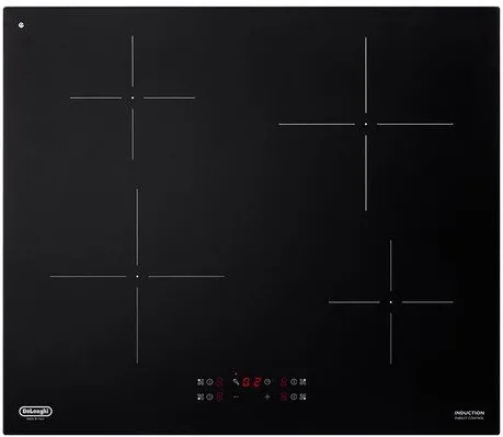 De'Longhi Delonghi Pin 62 Piano Cottura a Induzione 4 Fuochi 60 cm (Nero)