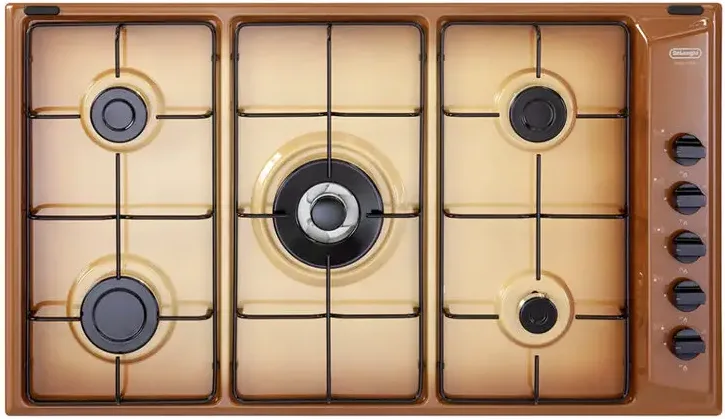 De'Longhi YTF 59 DD Piano cottura Gas 90 cm 5 fuochi da incasso bruciatore wok 3500 W colore Rame