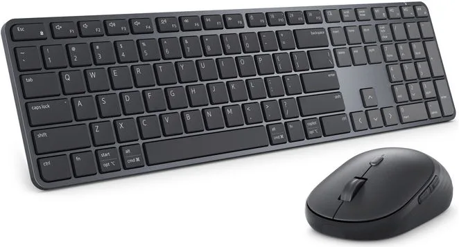 Dell kit tastiera e mouse wireless KM726 Pro 7 Slim, QWERTY italiano, Bluetooth, RF 2.4 GHz, ottico 6000 DPI, nero