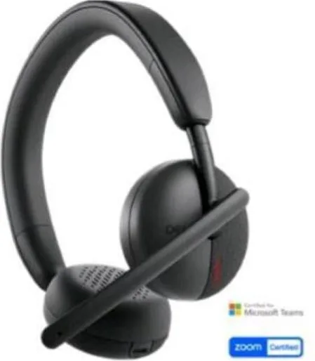 Dell wl3024 cuffie con microfono wireless con cancellazione del rumore basata sui ai intelligenza artificiale certificate microsoft teams e zoom nere