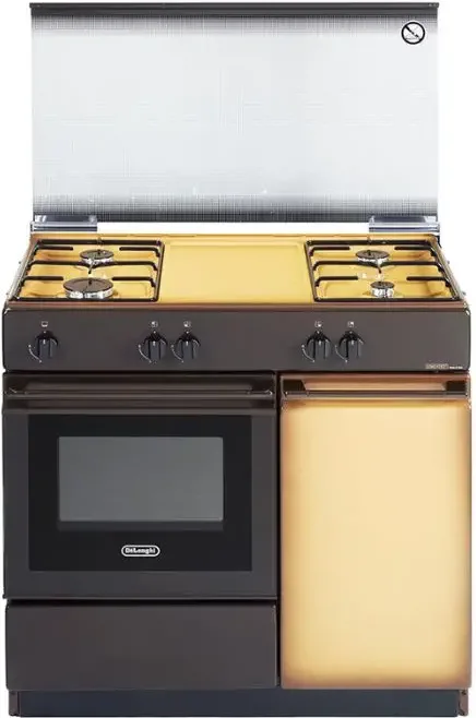 immagine di Delonghi SGK854NM Cucina Gas 4 Fornelli con forno a Gas da 86 cm Beige, Marrone