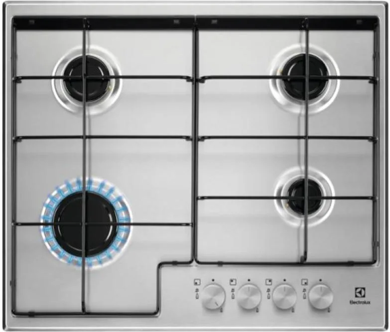 Electrolux EGS6424X Piano Cottura a Gas 4 Fuochi 59,5 cm (Acciaio Inox)