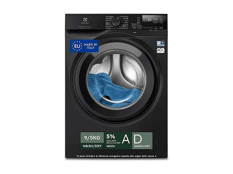 Electrolux EW7W295B Lavasciuga 9 KG 1400 Giri/min Classe D (Bianco)