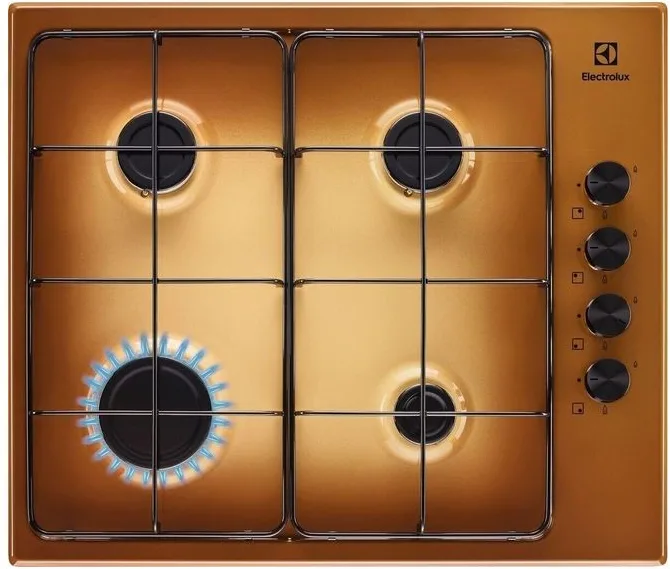 Electrolux KGS6404T Serie 300 Piano cottura Gas 60 cm 4 fuochi SicurGas accensione a manopola colore Terra di Francia