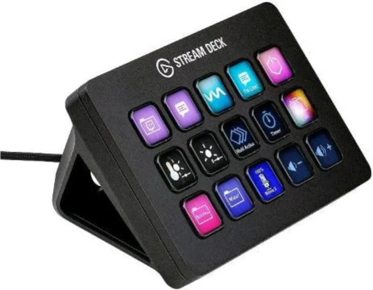 Elgato stream deck mk.2 controller da studio 15 tasti macro attiva azioni nelle app e in software quali obs twitch youtube e altro funziona con mac e pc black