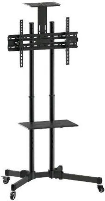 Equip 650603 Carrello TV multifunzionale per schermi 37''-70'' VESA 200x200-600x400 regolabile con ruote colore Nero