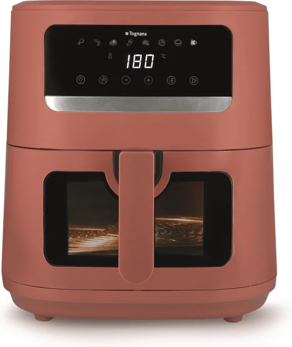 TOGNANA Iridea 8 L Friggitrice ad Aria 8 Litri 2000 W (Rosso)