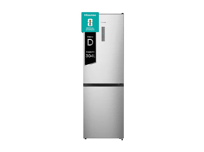 Hisense RB390N4CCD1 Frigorifero Combinato 304 Litri Total No Frost Classe D (Inox)