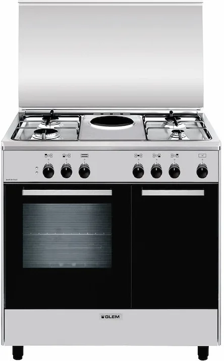 Glem Gas AR856EI Cucina Combi con forno elettrico da 80 cm Acciaio inox