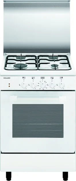 GLEM GAS Cucina Elettrica AE55MX3 4 Fuochi Gas Forno Elettrico Classe A Dimensione 53 x 50 cm Colore Bianco