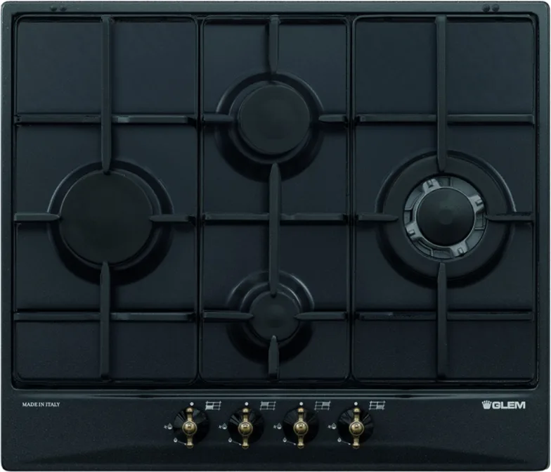 Glem Gas GT645AN Piano Cottura a Gas 4 Fuochi 60 cm (Antracite)