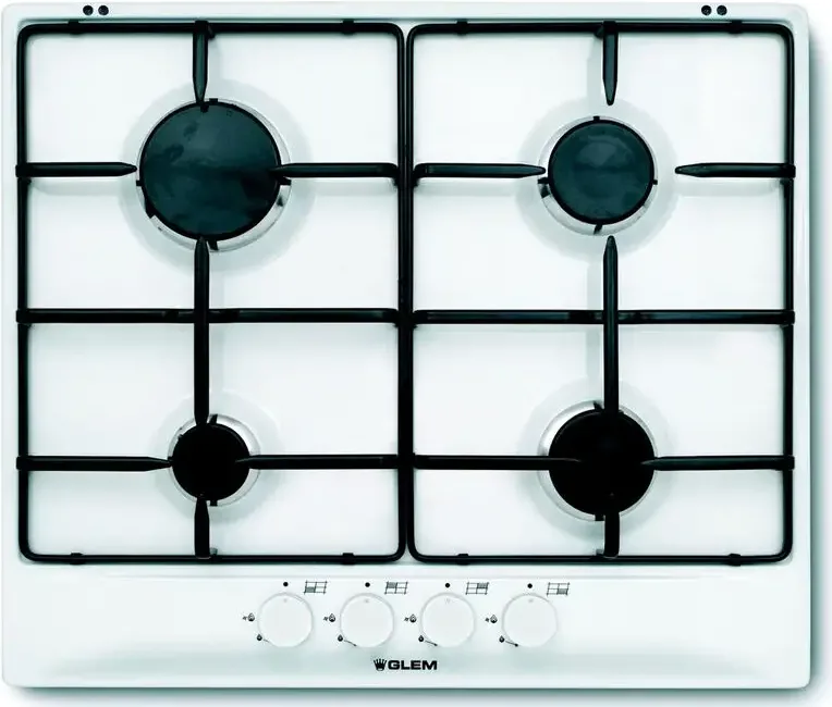 Glem Gas GT64WH Piano Cottura a Gas 4 Fuochi 60 cm (Bianco)