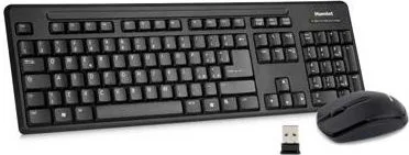 Hamlet XKKITAMICEW Kit Tastiera e Mouse Wireless 2.4 GHz QWERTY Italiano Full-size Mouse Ottico 1200 DPI Nano USB colore Nero