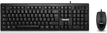 Hamlet XKKMICEU200 Kit Tastiera + Mouse USB Italiano (Nero)