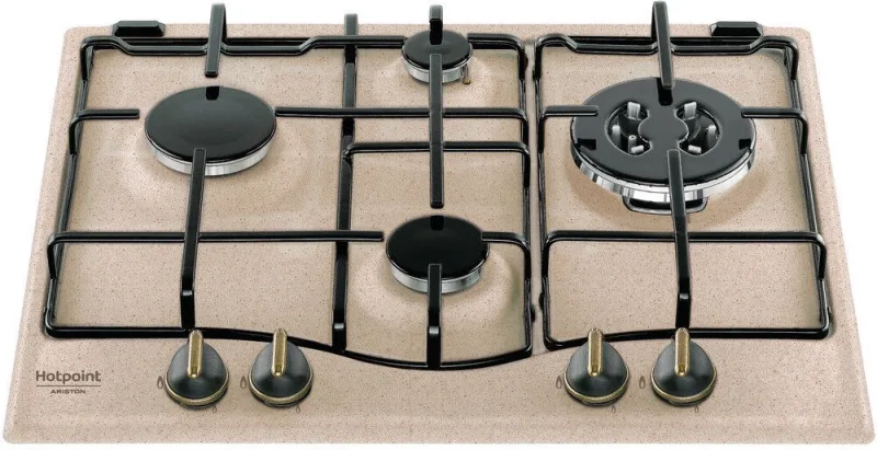 Hotpoint PCN640TAVRHA Piano cottura a gas 60 cm 4 fuochi tripla corona accensione integrata sicurezza elettromagnetica colore Avena